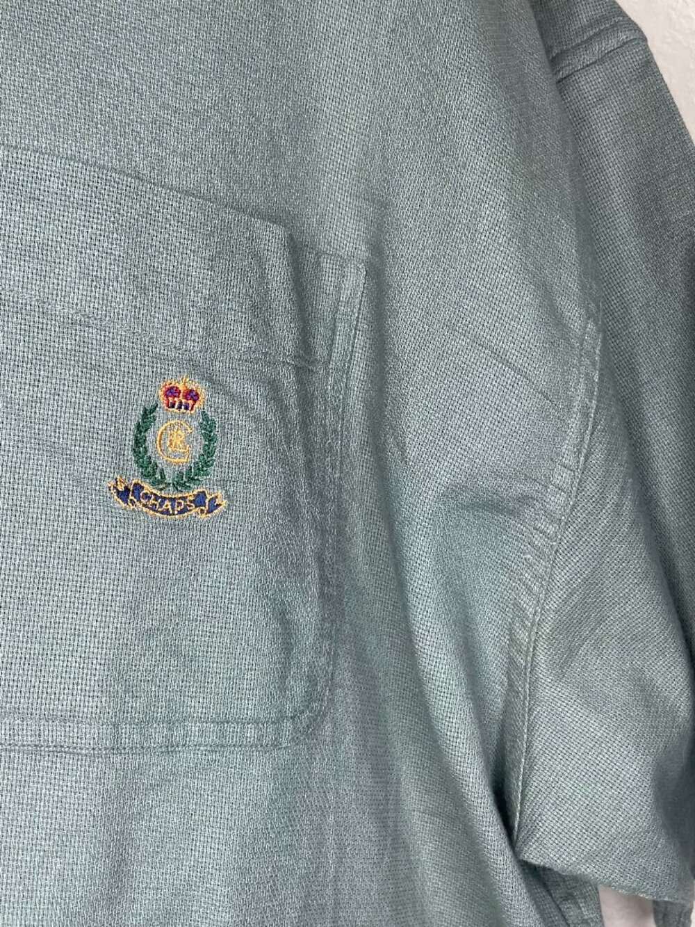 CHAPS Ralph Lauren Vintage Grandad Earthy Green Boxy Short Sleeve Shirt XXL - Picture 6 of 10